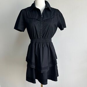 Women’s‎ Witchy Preppy Fem Tiered Ruffled Mini Dress Wednesday Adams Cosplay S